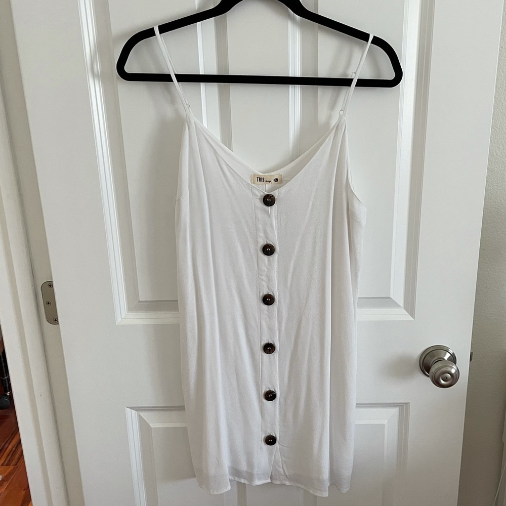 Strappy Brown Button Summer Dress